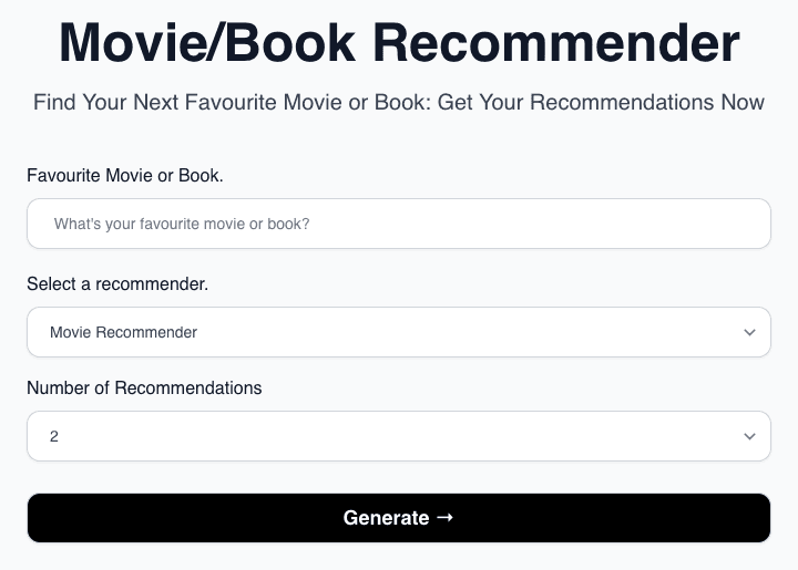 Movie &Book Recommender