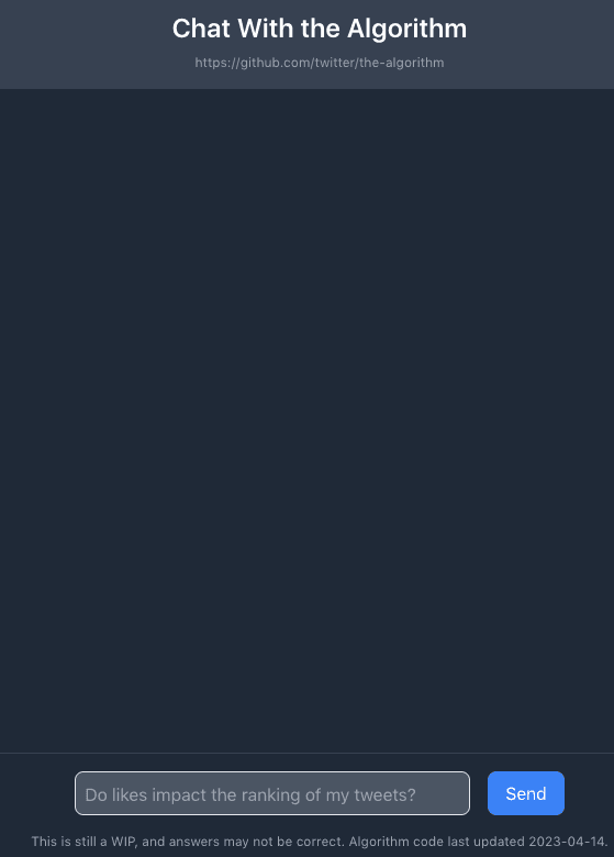 Chat With Twitter Algorithm